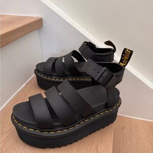 Dr. Martens Black Strappy Platform Sandals